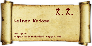 Kelner Kadosa névjegykártya